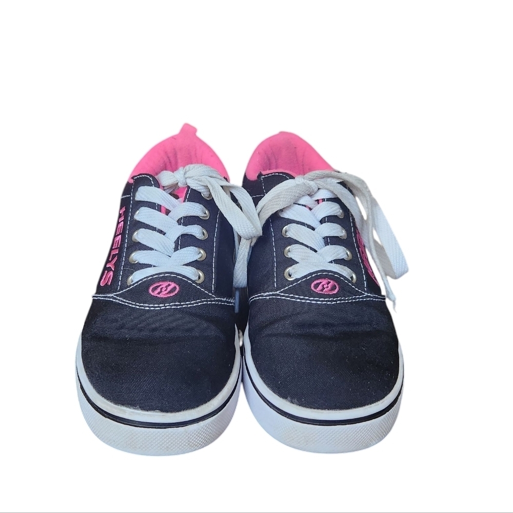 Heelys Pro 20 Pink Black White Lace Up Low Profile Wheels Skater Shoe Youth 6 - Picture 2 of 9